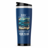 Thumbnail for San Carlos de Bariloche Airport (BRC) Travel Mugs - Poster + Name - Stainless Steel (No Holder) - Blue