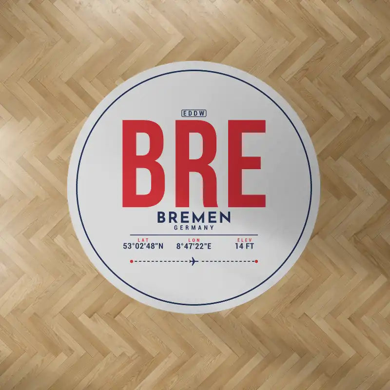 Bremen Airport (BRE) Carpets - Carpet Round - ID Tag - Light Gray V2