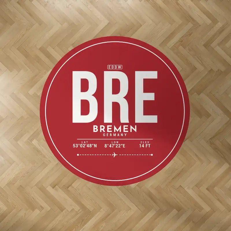 Bremen Airport (BRE) Carpets - Carpet Round - ID Tag - Red V2