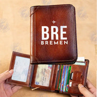 Thumbnail for Bremen Airport (BRE) Leather Wallets - Printed Leather Wallet - Code