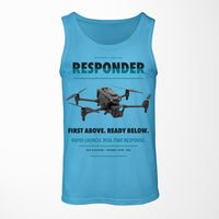 Thumbnail for BRINC Responder design on sky blue tank top
