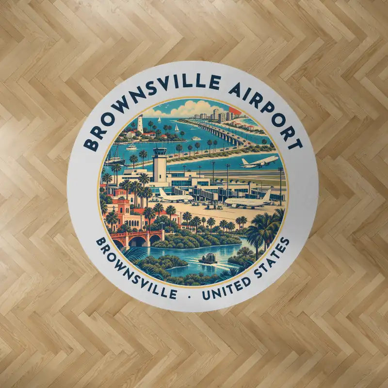 Brownsville South Padre Island International Airport (BRO) Carpets - Carpet Round - Badge - Light Gray V2