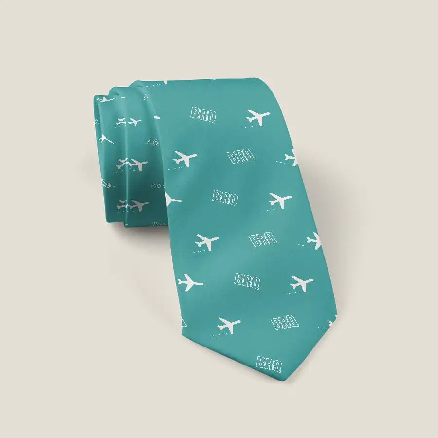 Brno - Turany Airport (BRQ) Ties - Tie - Pattern - Turquoise