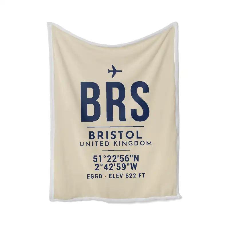 Bristol Airport (BRS) Bedding Sets & Blankets - Blanket - ID Tag - Beige