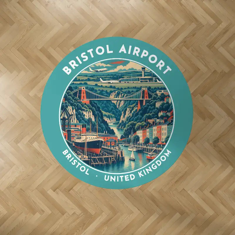 Bristol Airport (BRS) Carpets - Carpet Round - Badge - Turquoise V2