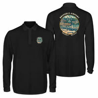 Thumbnail for Brussels Airport (BRU) Premium Polo T-Shirts - Badge - Long Sleeve - Black