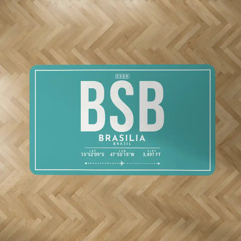 Brasilia - Presidente Juscelino Kubitschek International Airport (BSB) Carpets - Carpet Rectangle - ID Tag - Turquoise V2