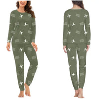 Thumbnail for Bert Mooney Airport (BTM) Pajamas - Women Pajamas - Green Army