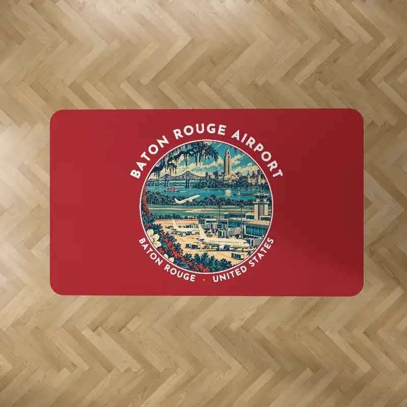 Baton Rouge Metropolitan Airport (BTR) Carpets - Carpet Rectangle - Badge - Red V2