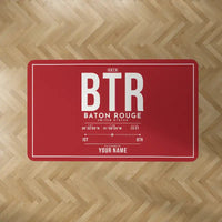 Thumbnail for Baton Rouge Metropolitan Airport (BTR) Carpets - Carpet Rectangle - ID Tag + Name - Red V2