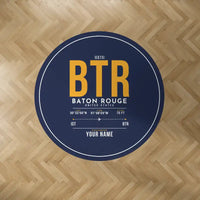 Thumbnail for Baton Rouge Metropolitan Airport (BTR) Carpets - Carpet Round - ID Tag + Name - Dark Blue V2