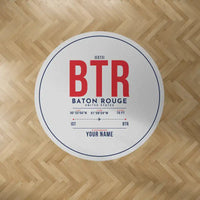 Thumbnail for Baton Rouge Metropolitan Airport (BTR) Carpets - Carpet Round - ID Tag + Name - Light Gray V2