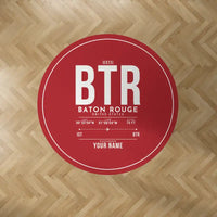 Thumbnail for Baton Rouge Metropolitan Airport (BTR) Carpets - Carpet Round - ID Tag + Name - Red V2