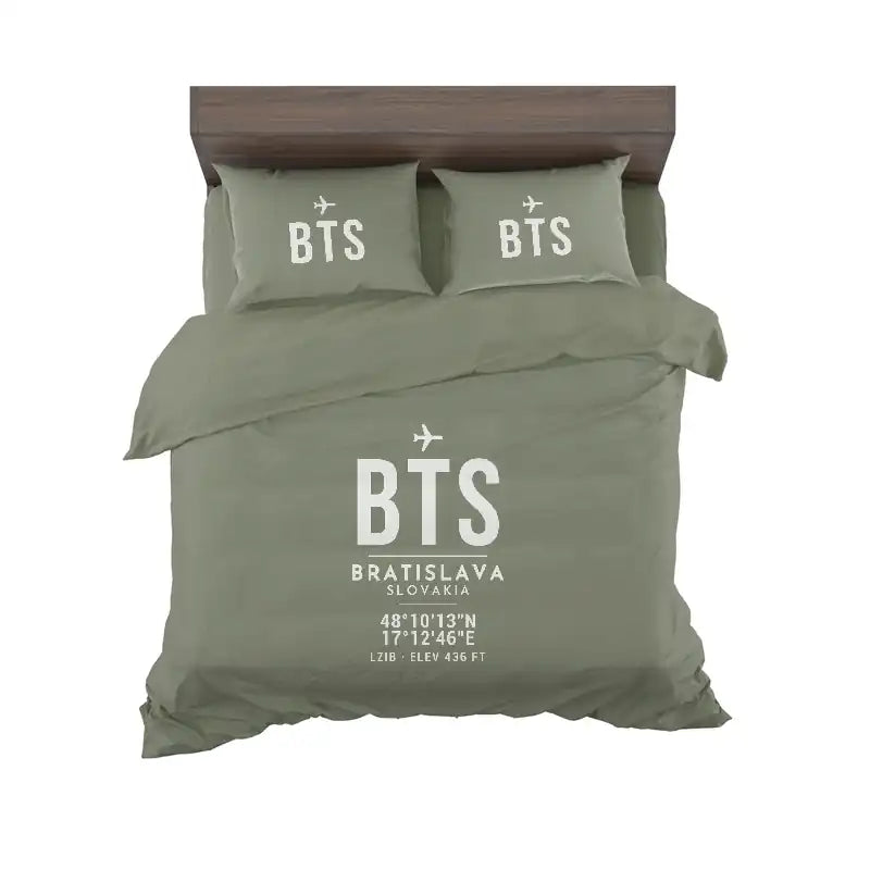 M. R. Stefanik Airport (BTS) Bedding Sets & Blankets - Bedding Set - ID Tag - Green Army