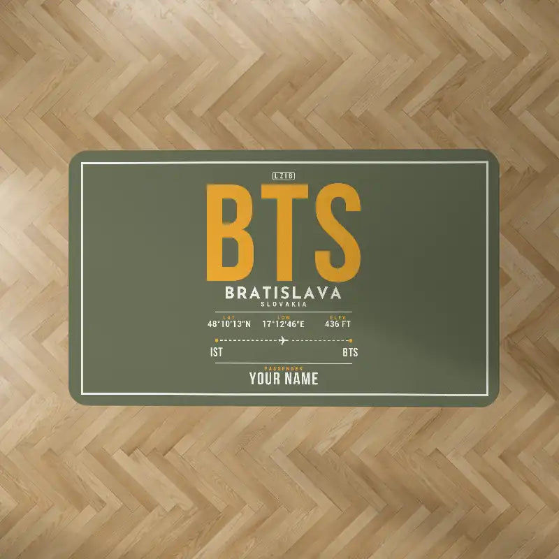 M. R. Stefanik Airport (BTS) Carpets - Carpet Rectangle - ID Tag + Name - Green Army V2