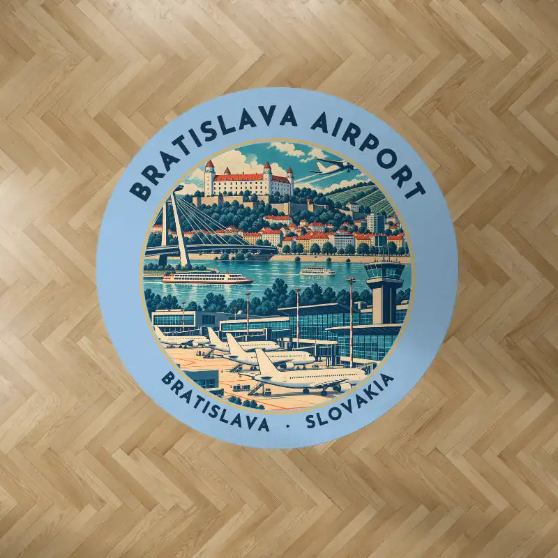 M. R. Stefanik Airport (BTS) Carpets - Carpet Round - Badge - Light Blue V2