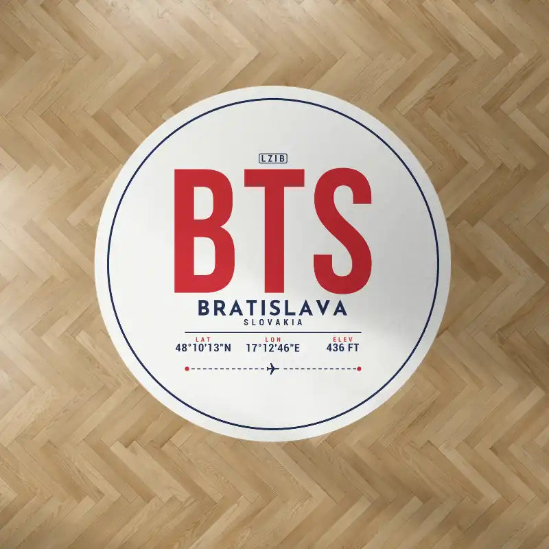 M. R. Stefanik Airport (BTS) Carpets - Carpet Round - ID Tag - White V2
