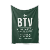 Thumbnail for Patrick Leahy Burlington International Airport (BTV) Bedding Sets & Blankets - Blanket - ID Tag - Dark Green