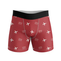 Thumbnail for Patrick Leahy Burlington International Airport (BTV) Men Boxers - Pattern - Red