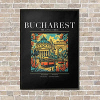 Thumbnail for BUCHAREST - Poster - Canvas Framed - Black