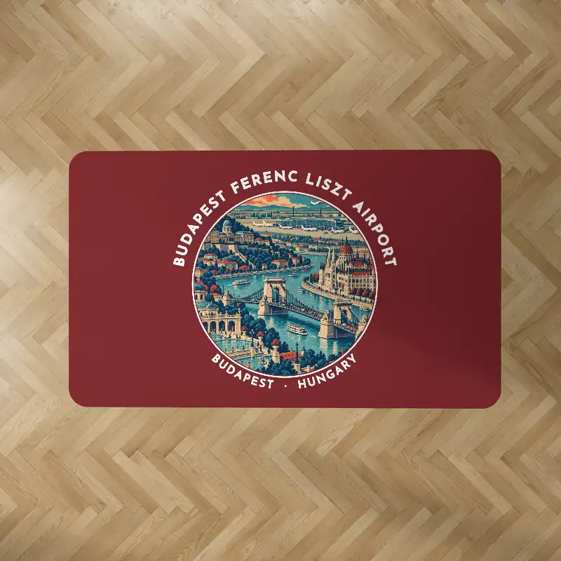 Budapest Ferenc Liszt International Airport (BUD) Carpets - Carpet Rectangle - Badge - Dark Red V2