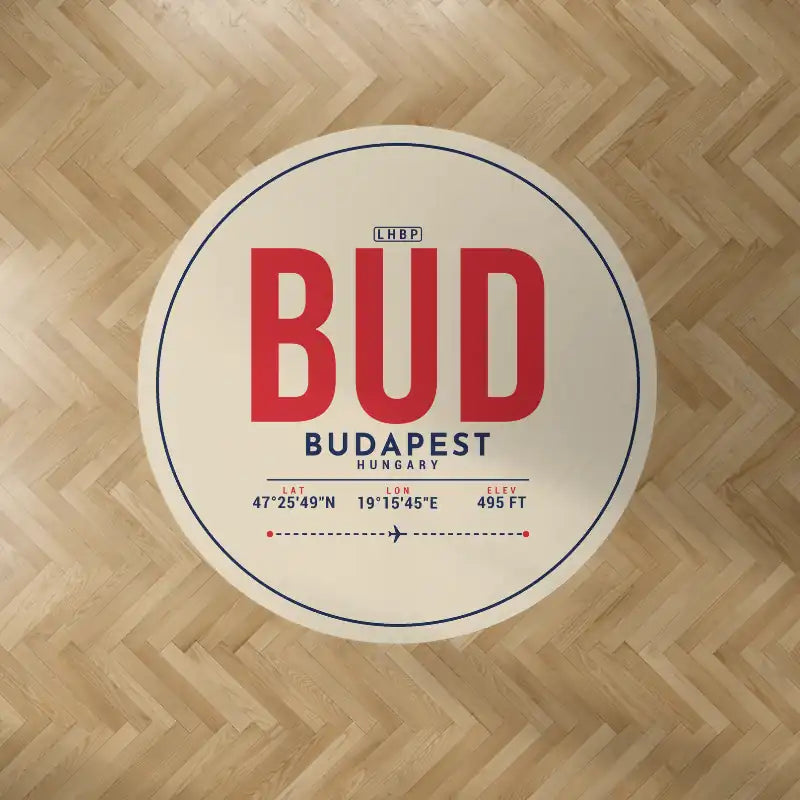 Budapest Ferenc Liszt International Airport (BUD) Carpets - Carpet Round - ID Tag - Beige V2