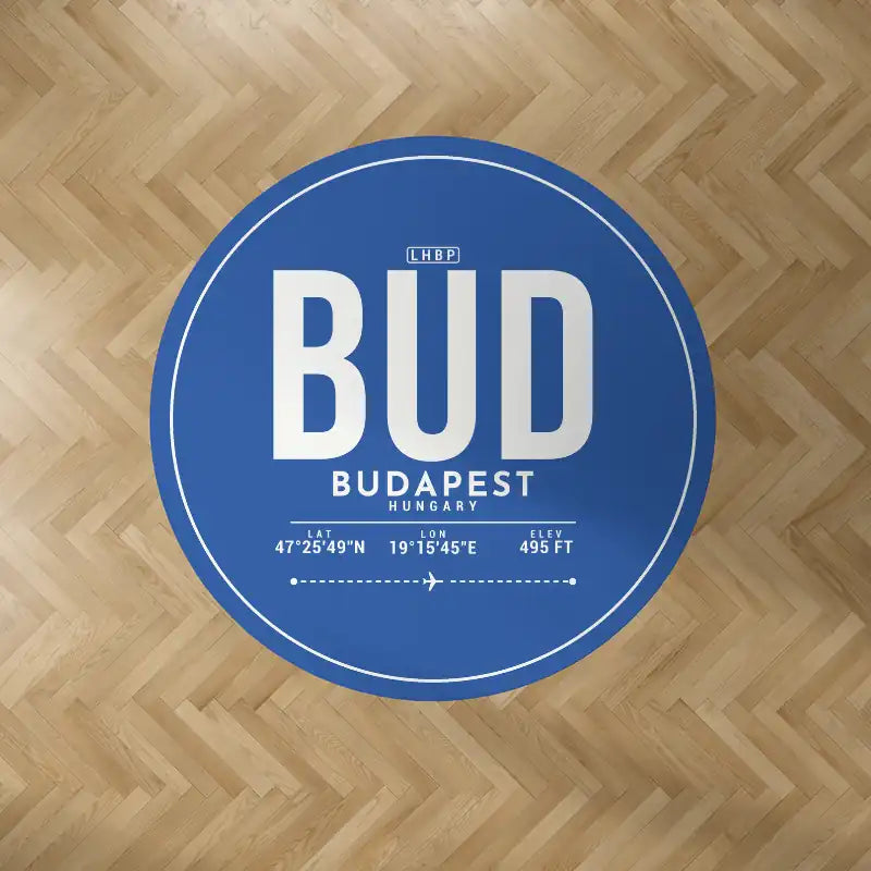 Budapest Ferenc Liszt International Airport (BUD) Carpets - Carpet Round - ID Tag - Blue V2