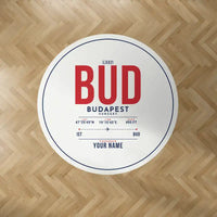 Thumbnail for Budapest Ferenc Liszt International Airport (BUD) Carpets - Carpet Round - ID Tag + Name - White V2