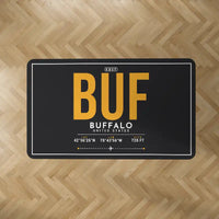 Thumbnail for Buffalo Niagara International Airport (BUF) Carpets - Carpet Rectangle - ID Tag - Black V2