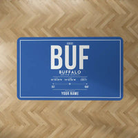 Thumbnail for Buffalo Niagara International Airport (BUF) Carpets - Carpet Rectangle - ID Tag + Name - Blue V2