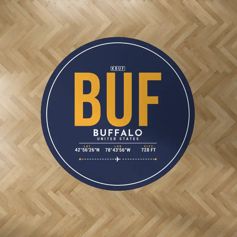 Buffalo Niagara International Airport (BUF) Carpets - Carpet Round - ID Tag - Dark Blue V2