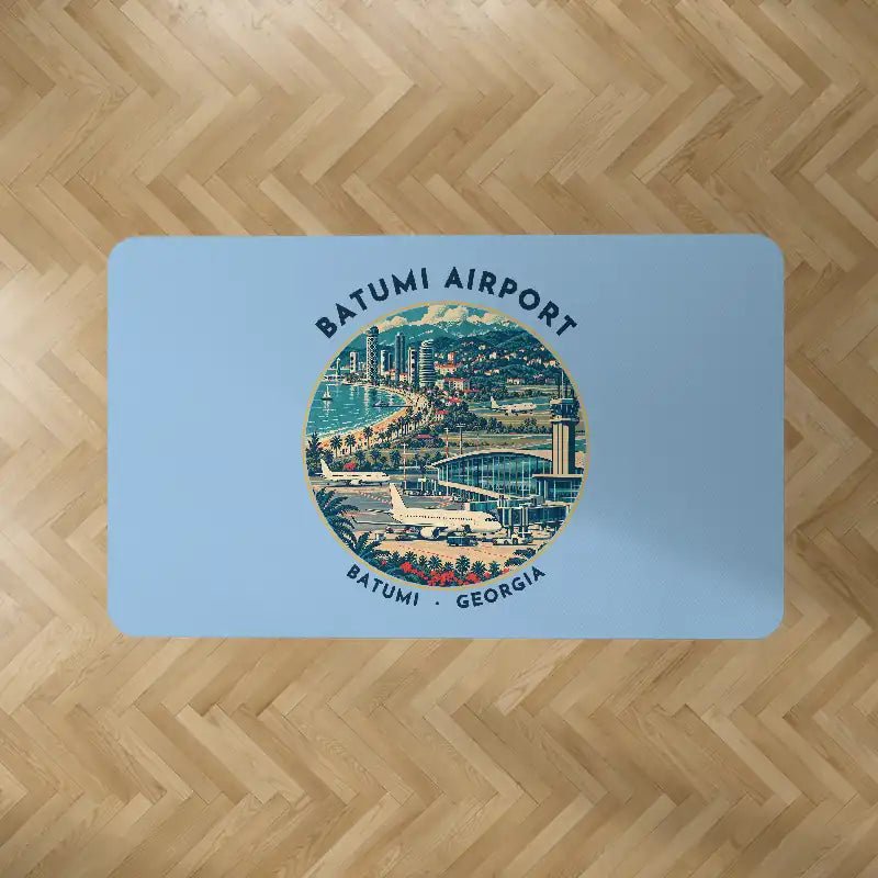 Alexander Kartveli Batumi International Airport (BUS) Carpets - Carpet Rectangle - Badge - Light Blue