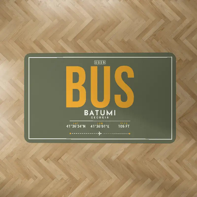 Alexander Kartveli Batumi International Airport (BUS) Carpets - Carpet Rectangle - ID Tag - Green Army