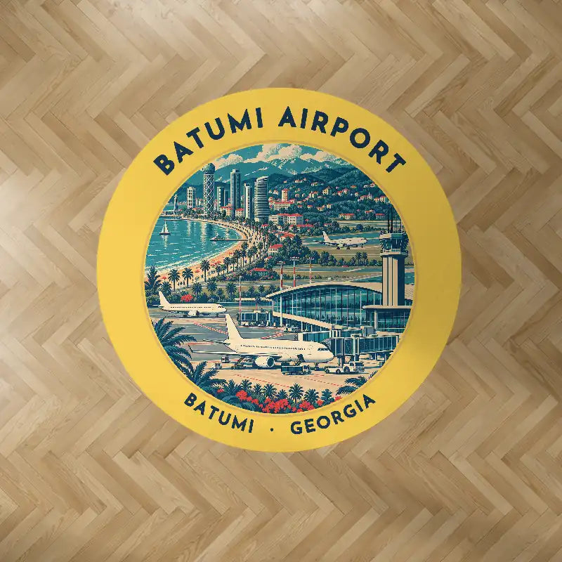 Alexander Kartveli Batumi International Airport (BUS) Carpets - Carpet Round - Badge - Yellow