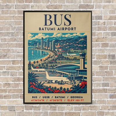 BUS - Poster - Canvas Framed - Beige