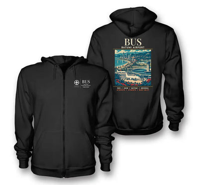 BUS - Poster - Zipped Hoodie - Black