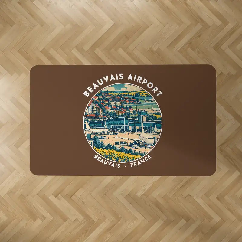 Paris Beauvais Airport (BVA) Carpets - Carpet Rectangle - Badge - Brown V2