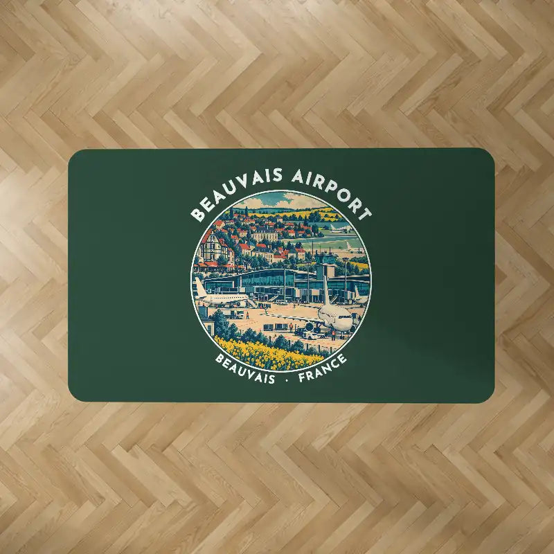 Paris Beauvais Airport (BVA) Carpets - Carpet Rectangle - Badge - Dark Green V2
