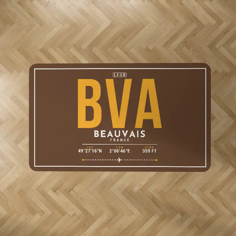 Paris Beauvais Airport (BVA) Carpets - Carpet Rectangle - ID Tag - Brown V2