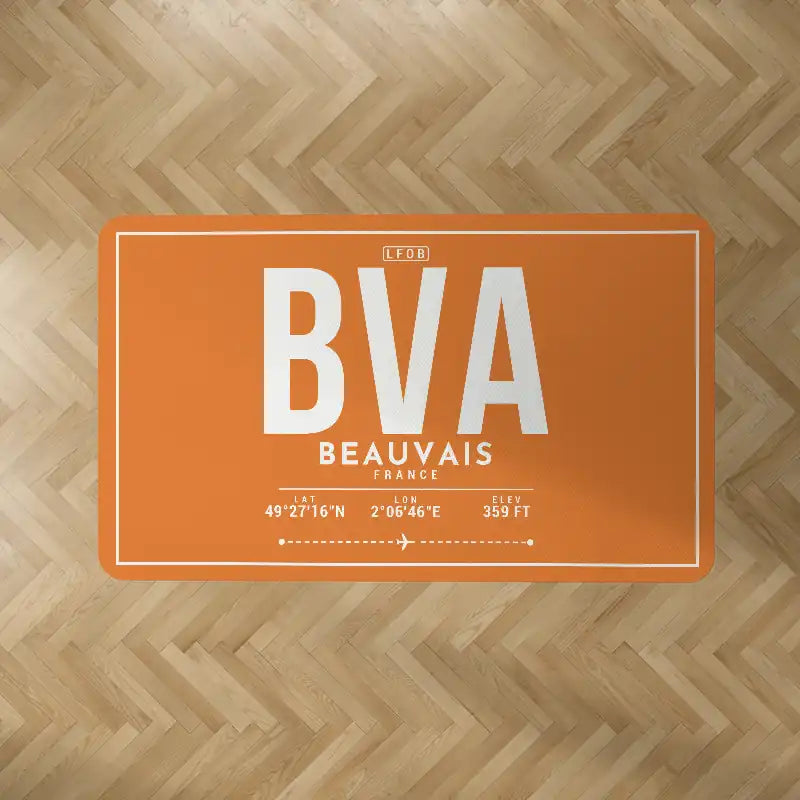 Paris Beauvais Airport (BVA) Carpets - Carpet Rectangle - ID Tag - Orange V2
