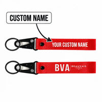 Thumbnail for Paris Beauvais Airport (BVA) Hawk-Shaped Key Chains - Hawk Key Chain - Tag - Red + NAME
