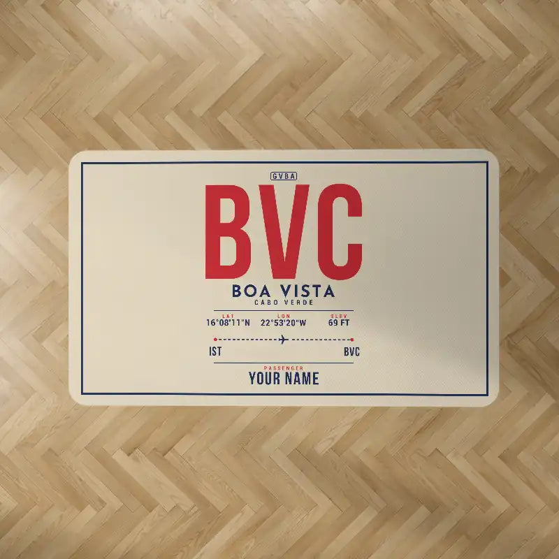 Boa Vista Aristides Pereira International Airport (BVC) Carpets - Carpet Rectangle - ID Tag + Name - Beige V2