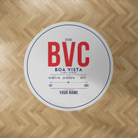 Thumbnail for Boa Vista Aristides Pereira International Airport (BVC) Carpets - Carpet Round - ID Tag + Name - Light Gray V2