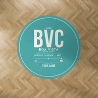 Thumbnail for Boa Vista Aristides Pereira International Airport (BVC) Carpets - Carpet Round - ID Tag + Name - Turquoise V2