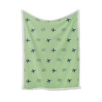 Thumbnail for Brive–Souillac Airport (BVE) Bedding Sets & Blankets - Blanket - Pattern - Light Green