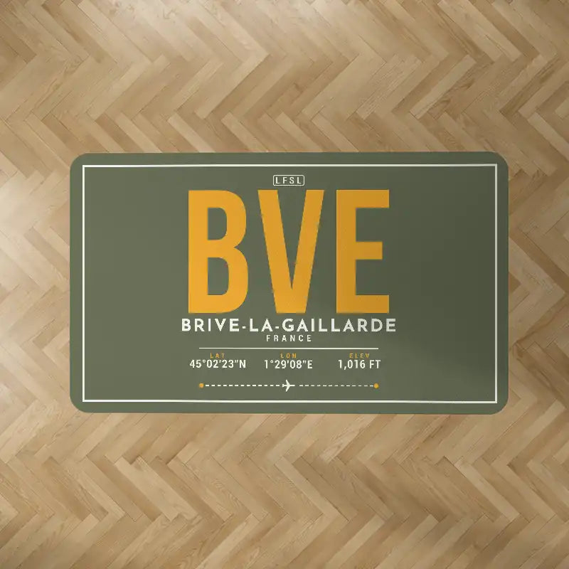 Brive–Souillac Airport (BVE) Carpets - Carpet Rectangle - ID Tag - Green Army V2