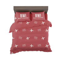 Thumbnail for Baltimore-Washington International Thurgood Marshall Airport (BWI) Bedding Sets & Blankets - Bedding Set - Pattern - Red