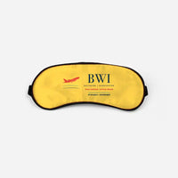 Thumbnail for Baltimore-Washington International Thurgood Marshall Airport (BWI) Sleep Masks - Sleep Mask - Front - Yellow