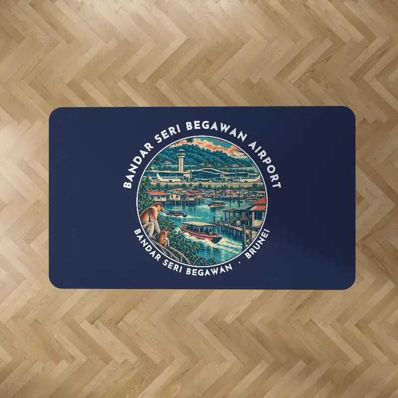 Brunei International Airport Bandar Seri Begawan (BWN) Carpets - Carpet Rectangle - Badge - Dark Blue V2