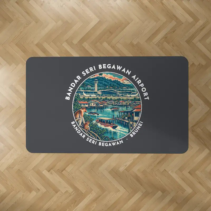 Brunei International Airport Bandar Seri Begawan (BWN) Carpets - Carpet Rectangle - Badge - Dark Gray V2